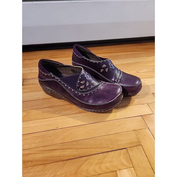 SPRING STEP L'Artiste Burbank Purple Leather Clogs EU 41 or US 10 M - Picture 4 of 8